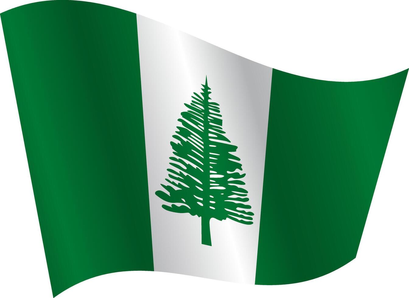 Flag of the country Norfolk Island on a white background. vector