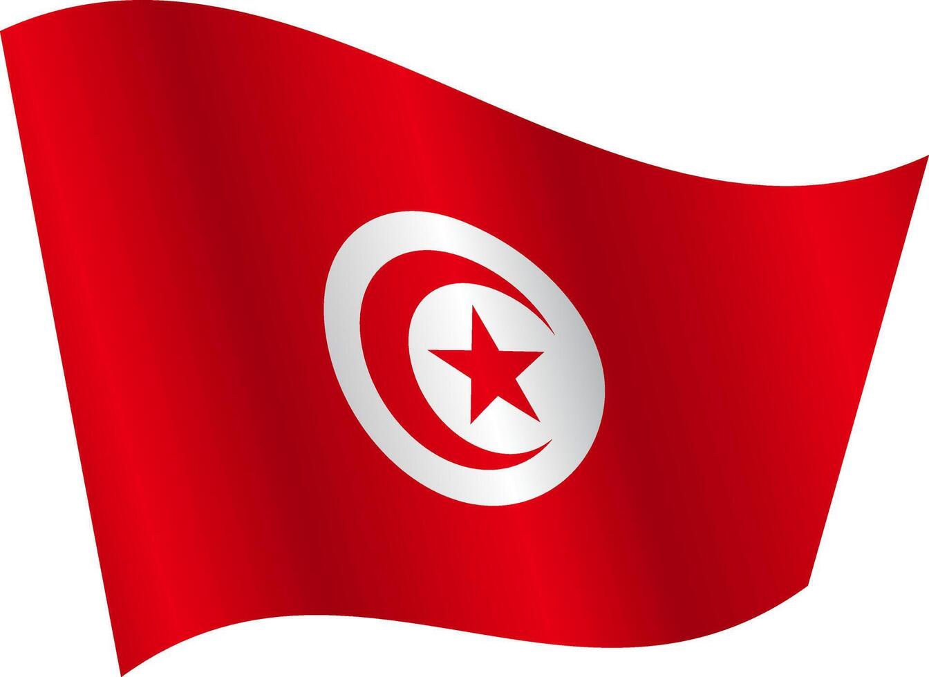 Flag of the country Tunisia on a white background. vector