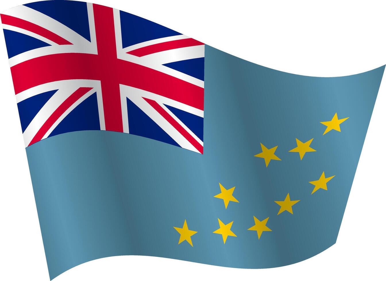 Flag of the country Tuvalu on a white background. vector