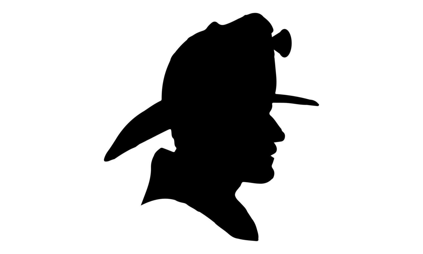 Profile Silhouette of a Firefighter in Full Gear vector
