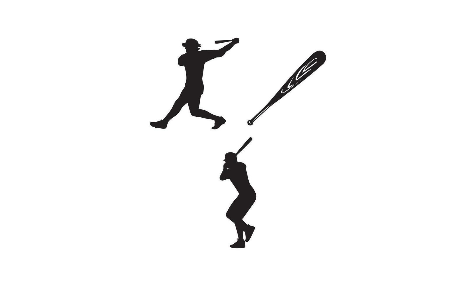 Baseball players in action on the stadium, vector