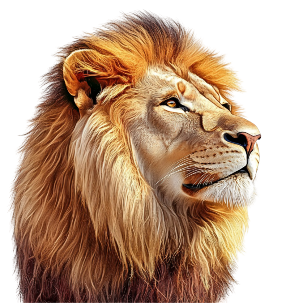 A lion head with a mane and a mane png