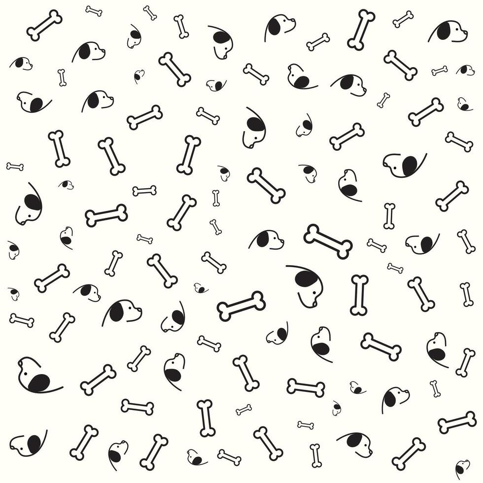 flat design pattern with cute dog elements. Playful and modern style, perfect for pet themed products, fabric, wrapping paper, or backgrounds. vector