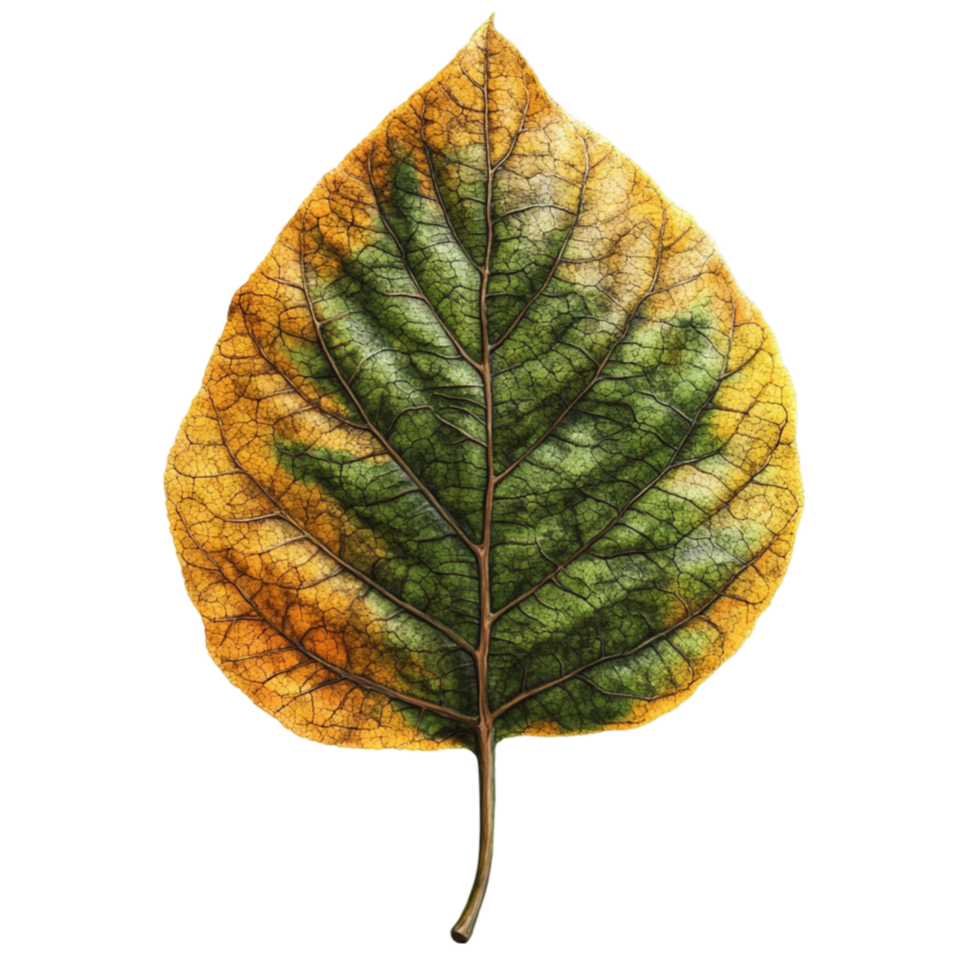 A leaf with yellow and green leaves png