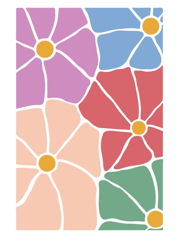 Unique Boho Floral Patterns with a Retro Feel vector