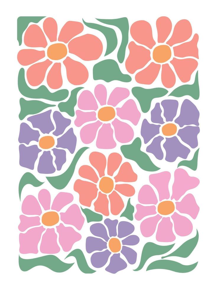Bohemian Inspired Retro Florals for Sublimation Printing vector