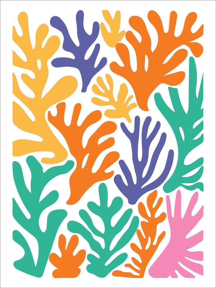 Modern Abstract Florals with a 70s Influence vector