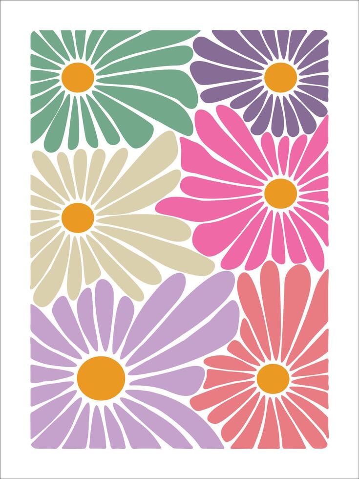 Artistic Boho Botanical Clipart with Retro Elements vector