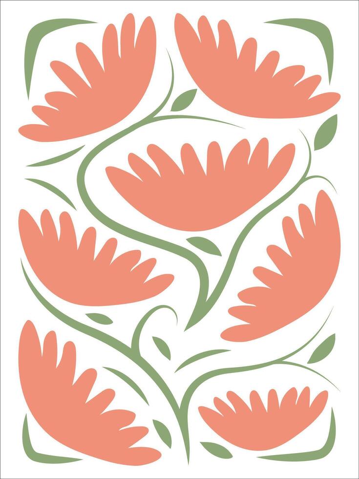 Retro Botanical Artwork with Subtle Grain Texture vector