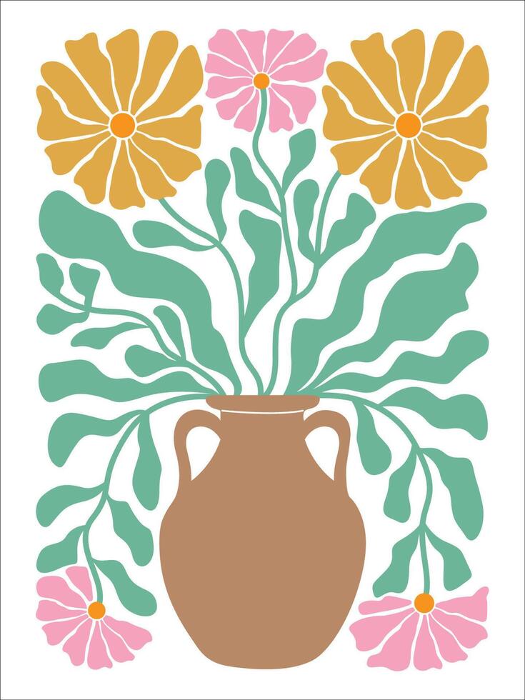 Unique Abstract Retro Florals for Designers vector