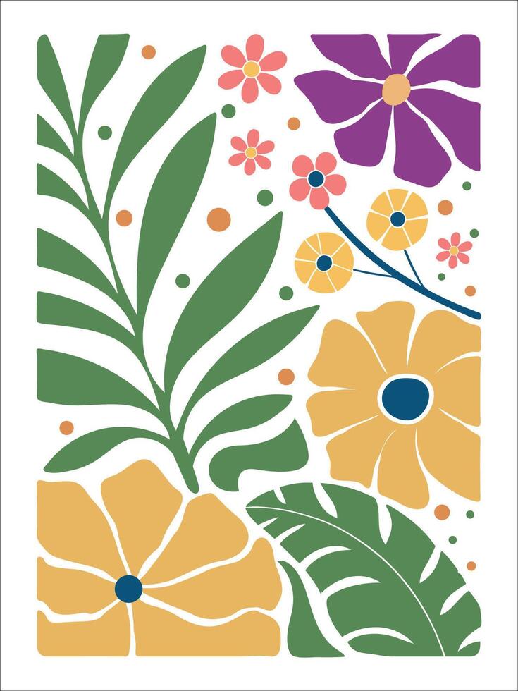 Retro Botanical Illustration in Modern Style vector