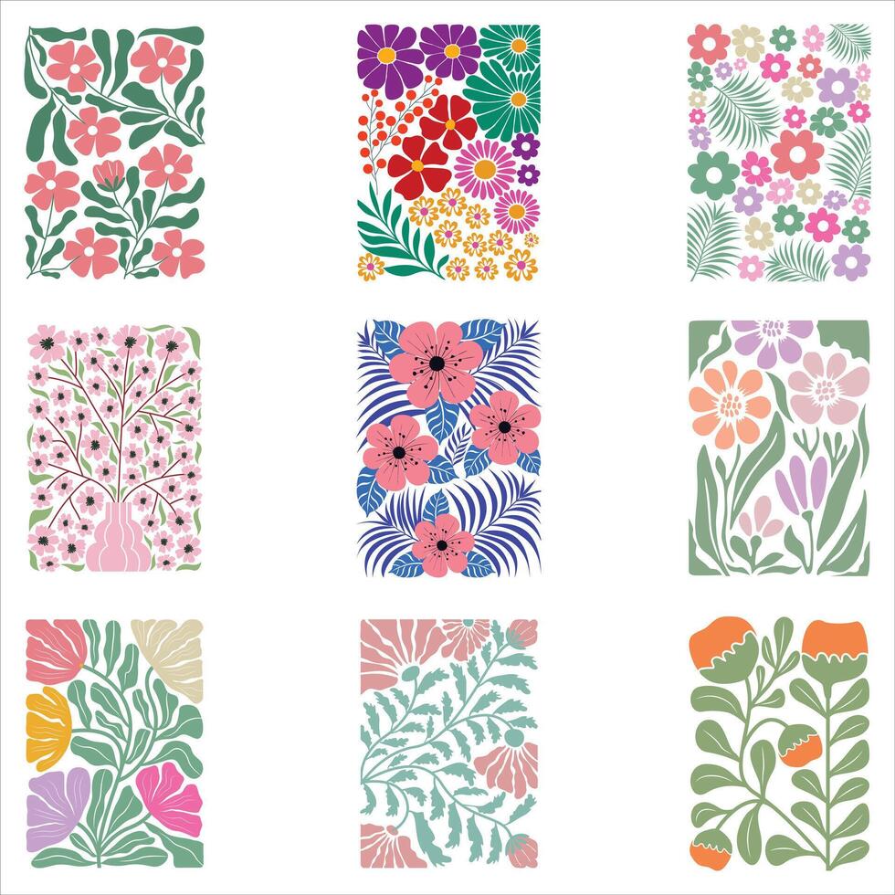 Trendy Vintage Flower Design in Soft Abstract Style vector