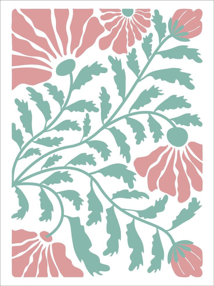 Trendy Flower Clipart with Retro Vibes vector