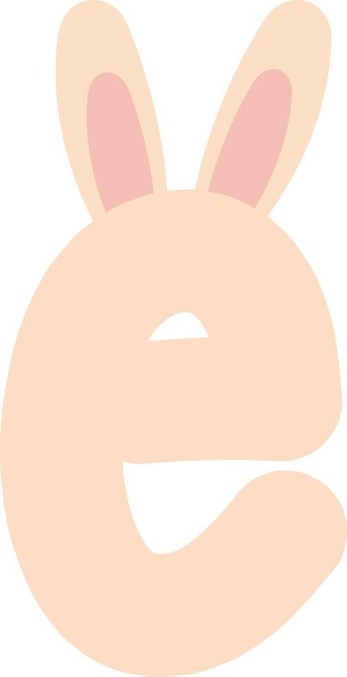 Pastel Easter Bunny Letter E vector