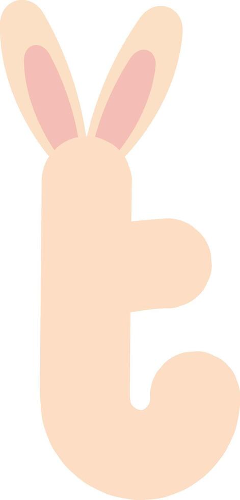 Pastel Easter Bunny Letter T vector