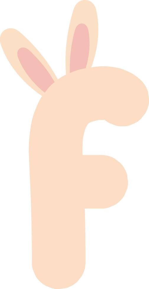 Pastel Easter Bunny Letter F vector