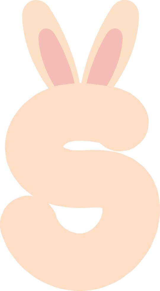 Pastel Easter Bunny Letter S vector