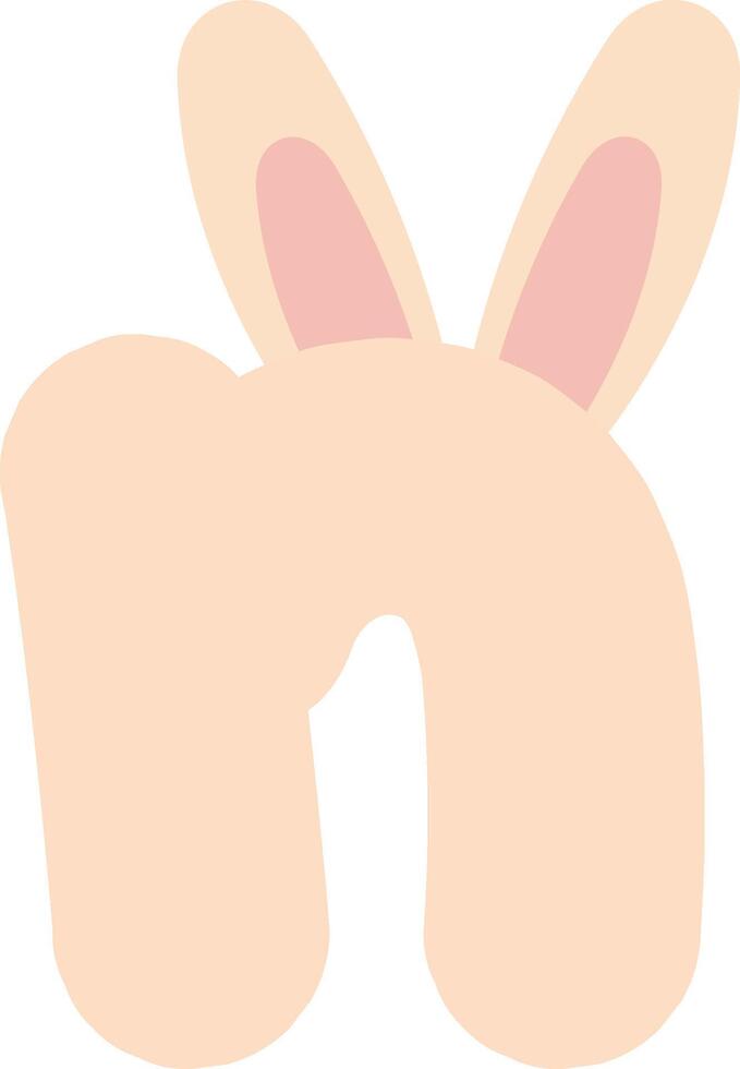 Pastel Easter Bunny Letter N vector