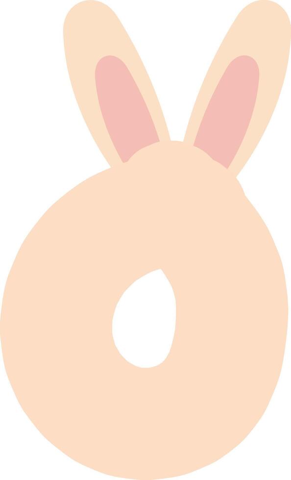 Pastel Easter Bunny Letter O vector