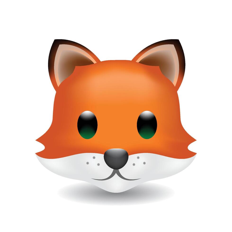 Fox emoji illustration isolated on white background vector
