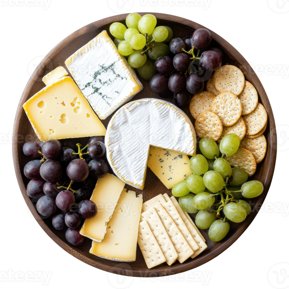 Charcuterie Board with Cheese and Grapes png