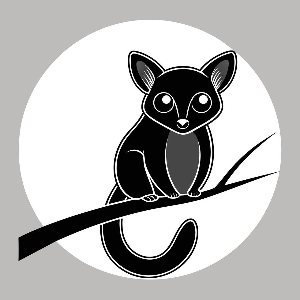 Flat Sugar Glider Silhouette in Spread Pose vector