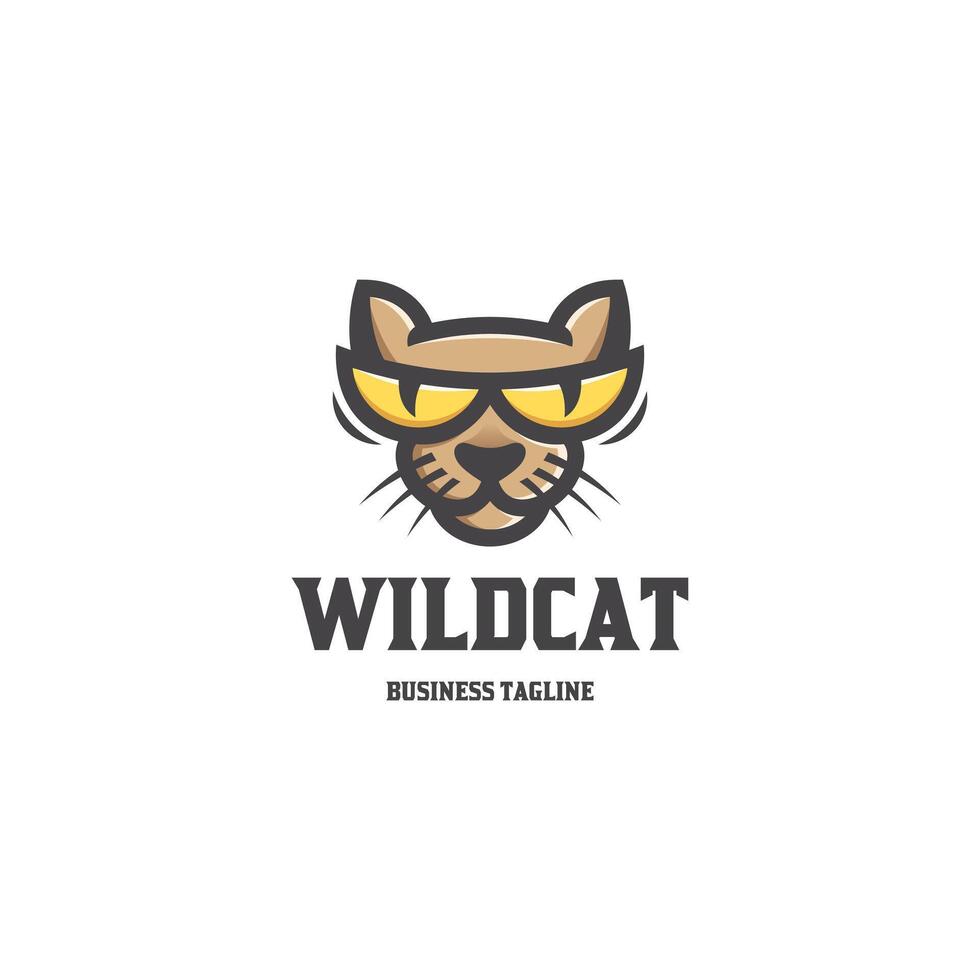 wild cat mascot logo design vector