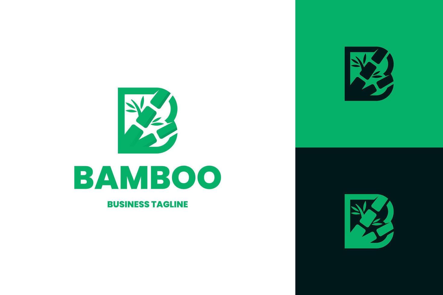 bamboo b letter logo design vector