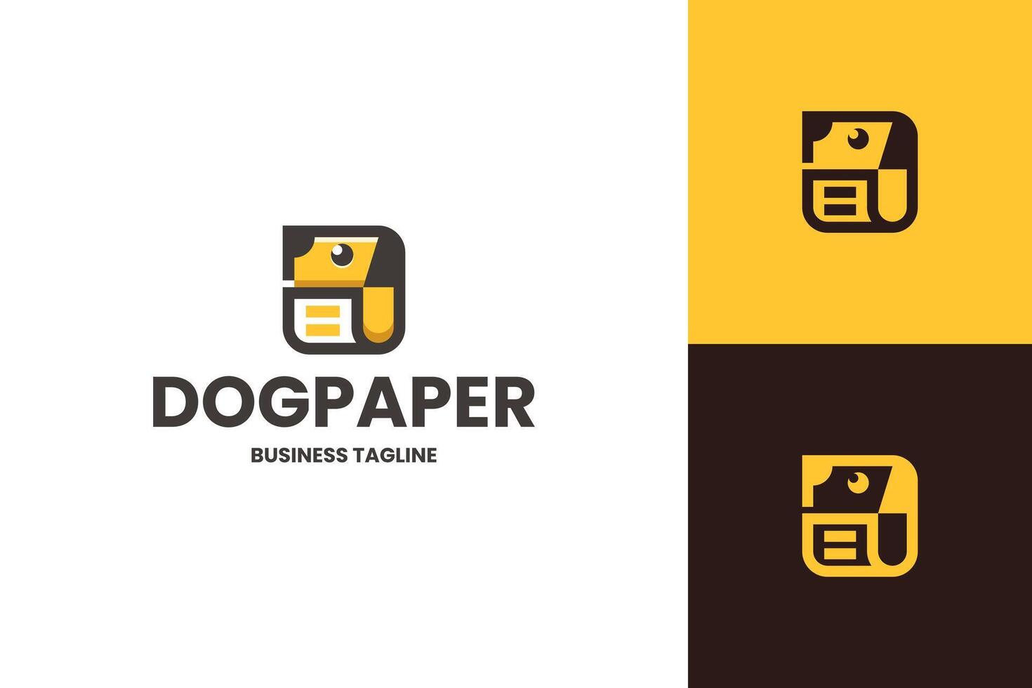 dog paper logo design vector