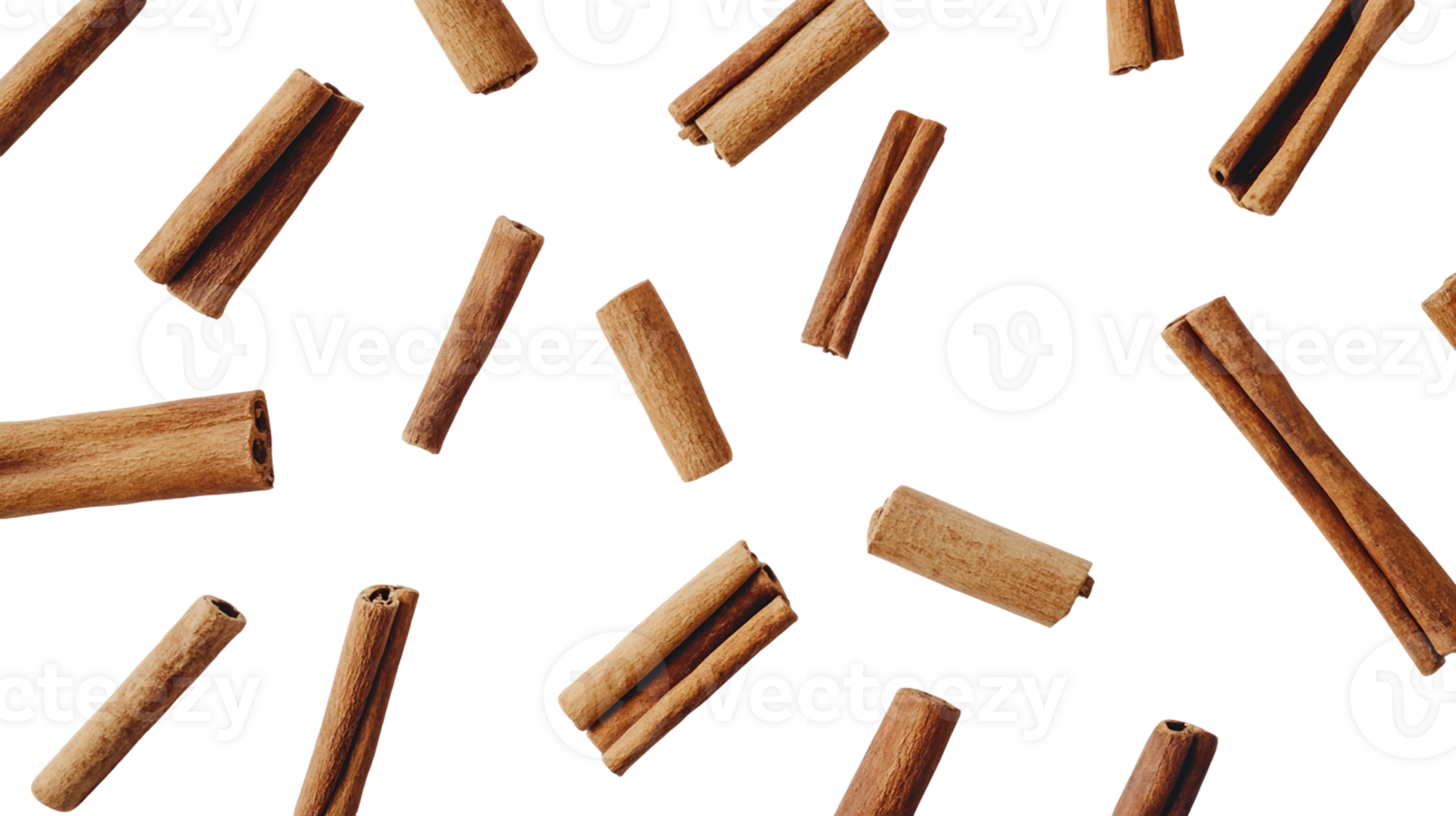 Floating Cinnamon Sticks on Transparent Background png