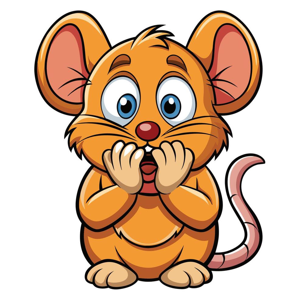 cartoon mouse with big eyes and a big mouth vector