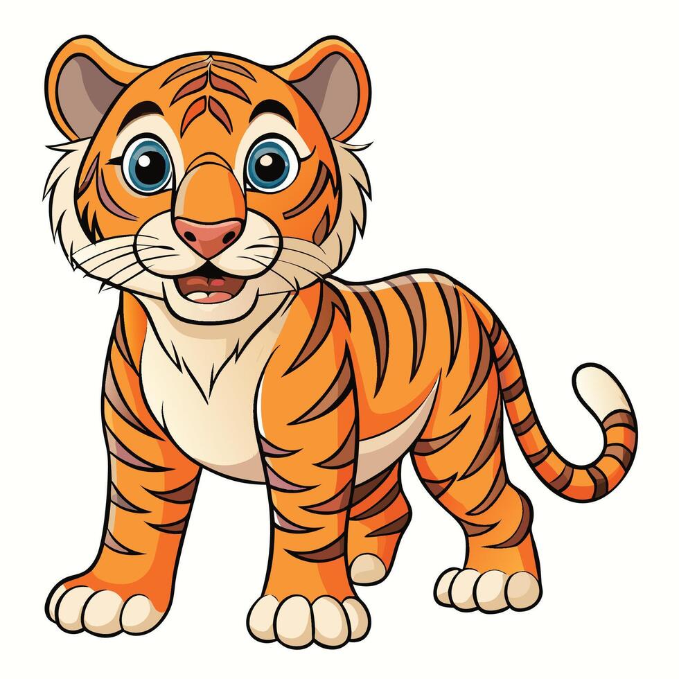 illustration of cartoon tiger vector
