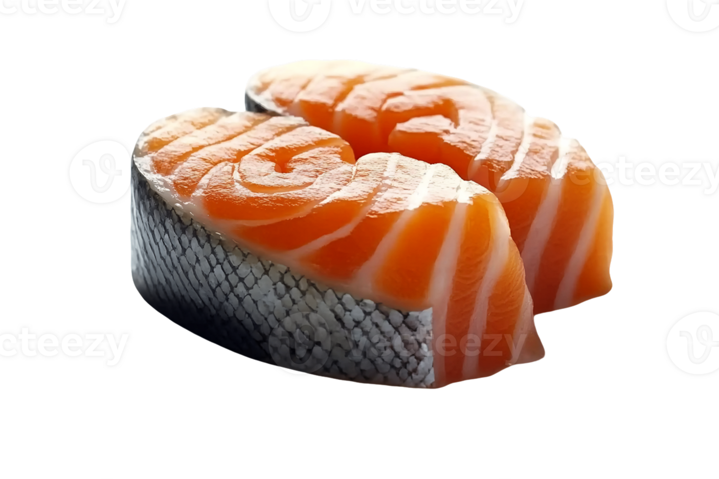 Two Fresh Salmon Steaks png
