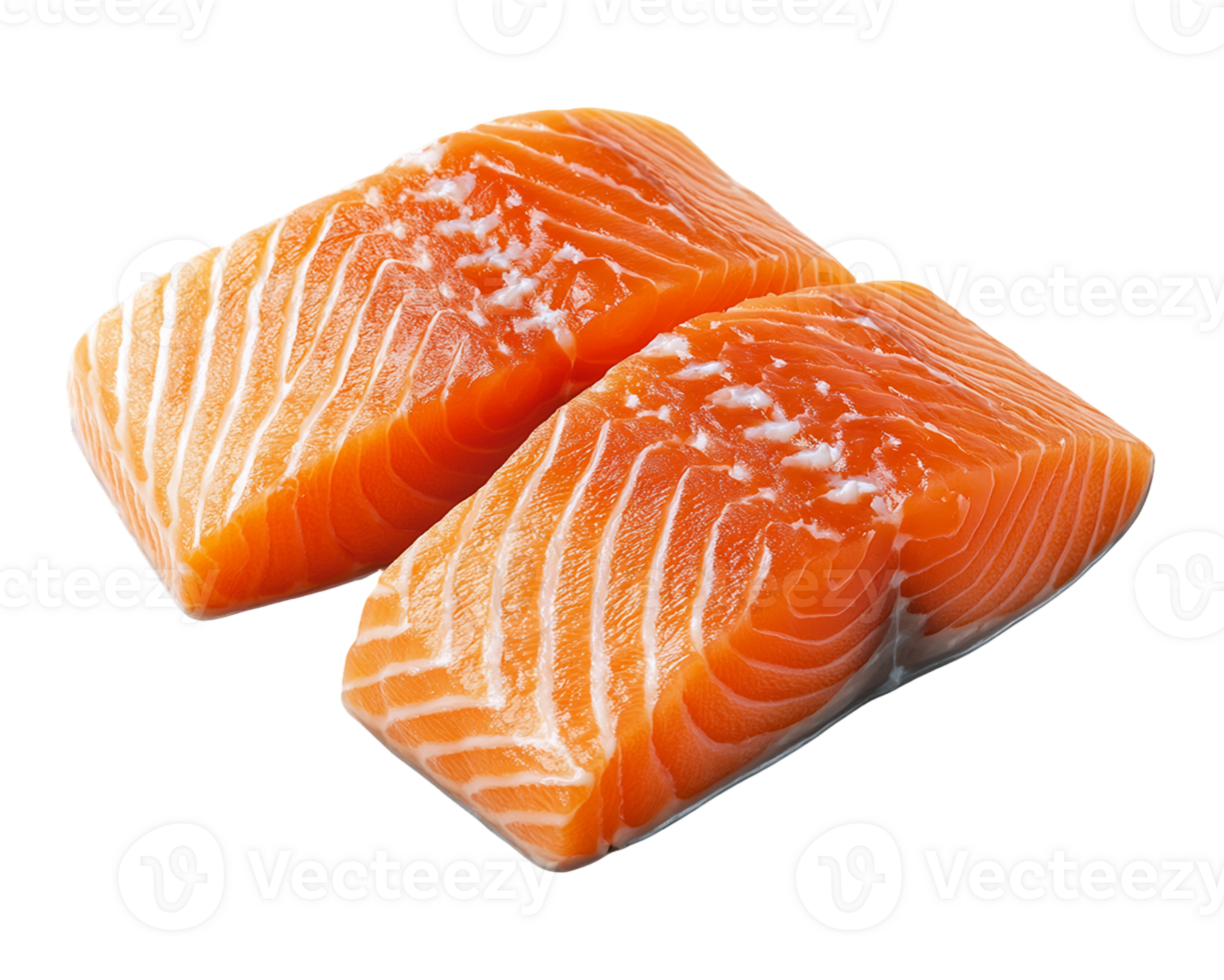 Two Salmon Fillets on Transparent Background png