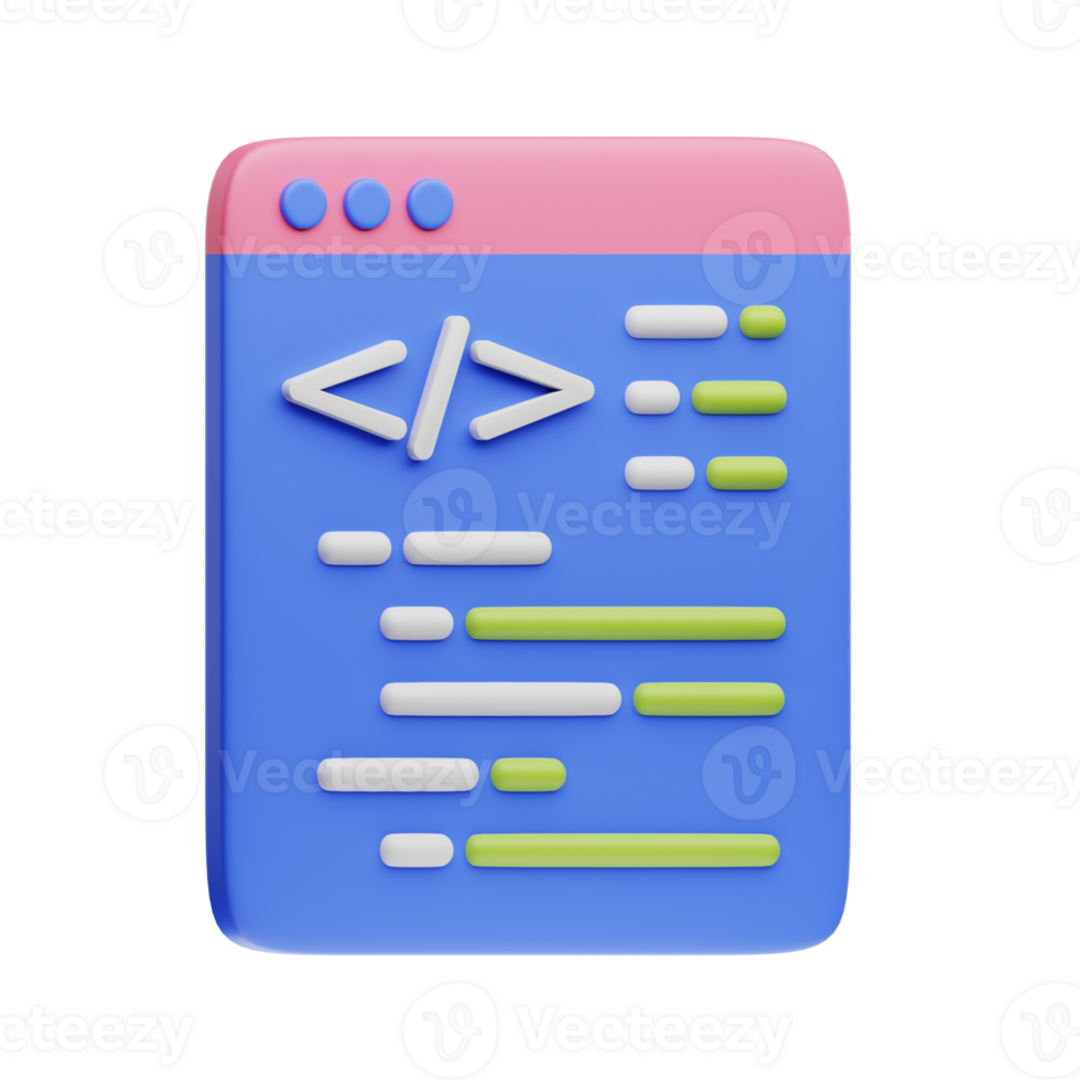 Terminal Window 3D Object Illustration png