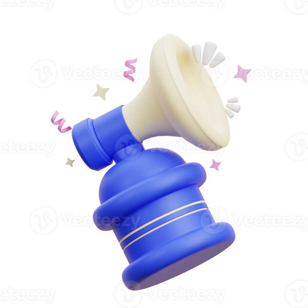Air Horn 3D object Illustration png