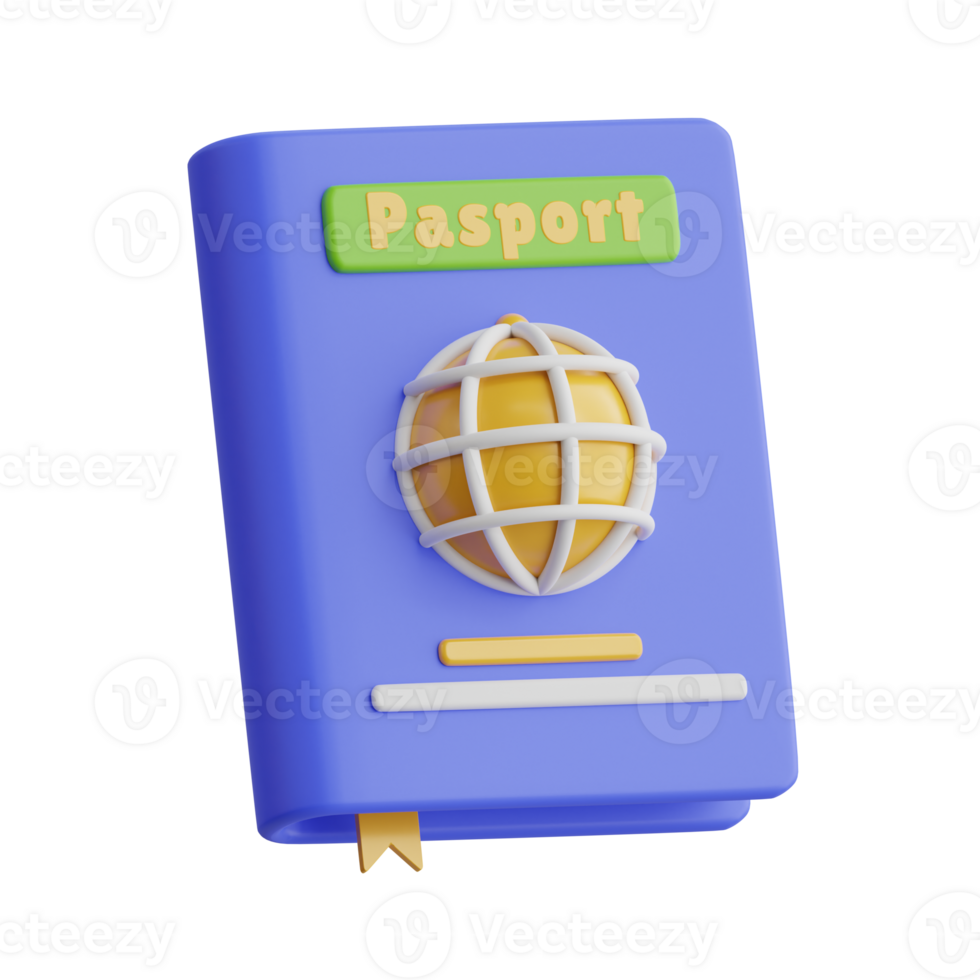 passport 3D Icon Illustration png