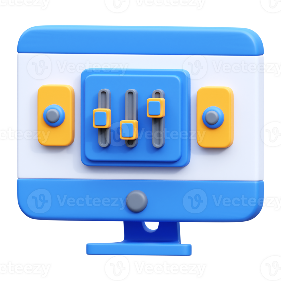 web setting 3D Object Illustration png