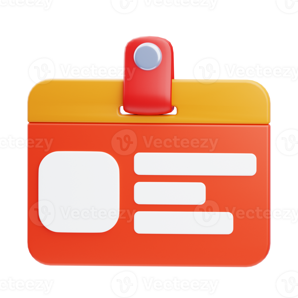Id Card 3D Icon Illustration png