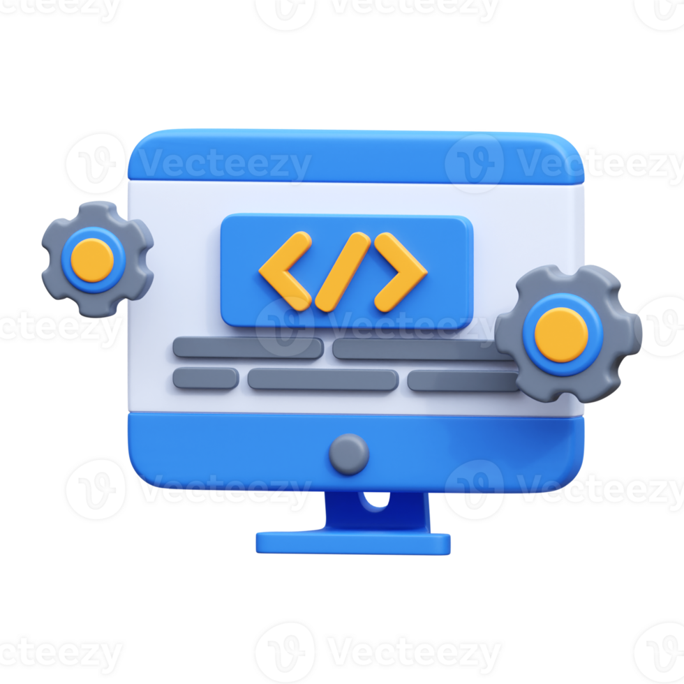 web development 3D Object Illustration png