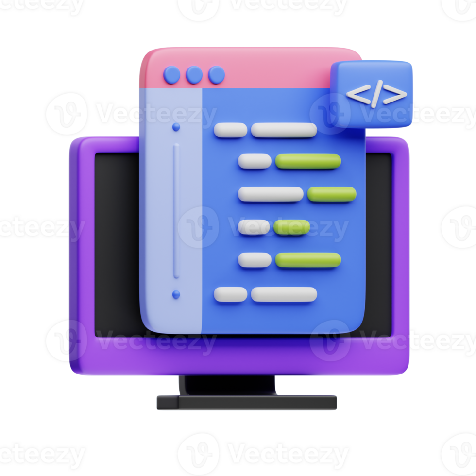 Code Snippet 3D Object Illustration png