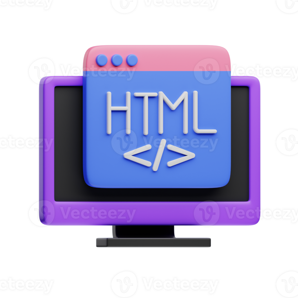 HTML 3D Object Illustration png
