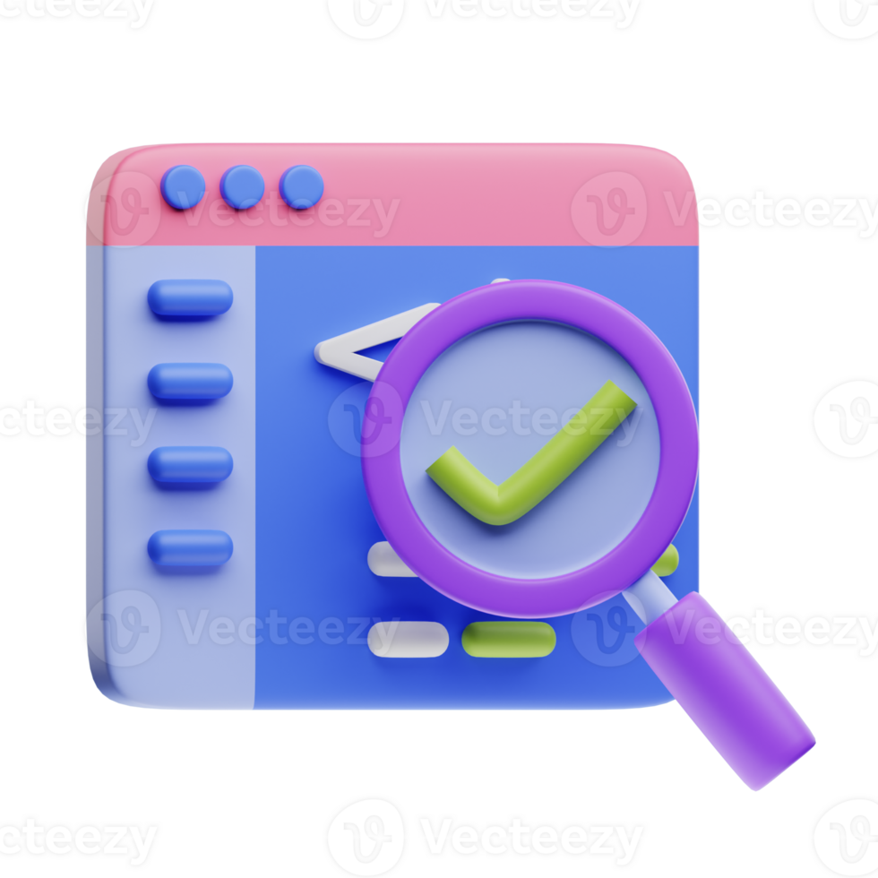 Code Testing 3D Object Illustration png