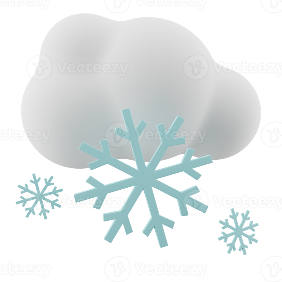 Snowfall 3D Icon Illustration png