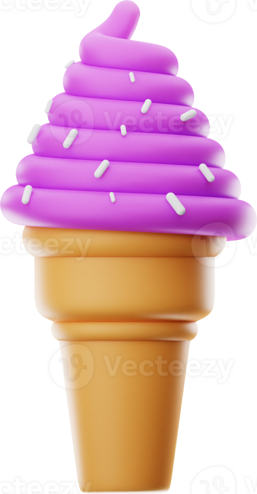 Ice Cream Cone 3D Illustration png