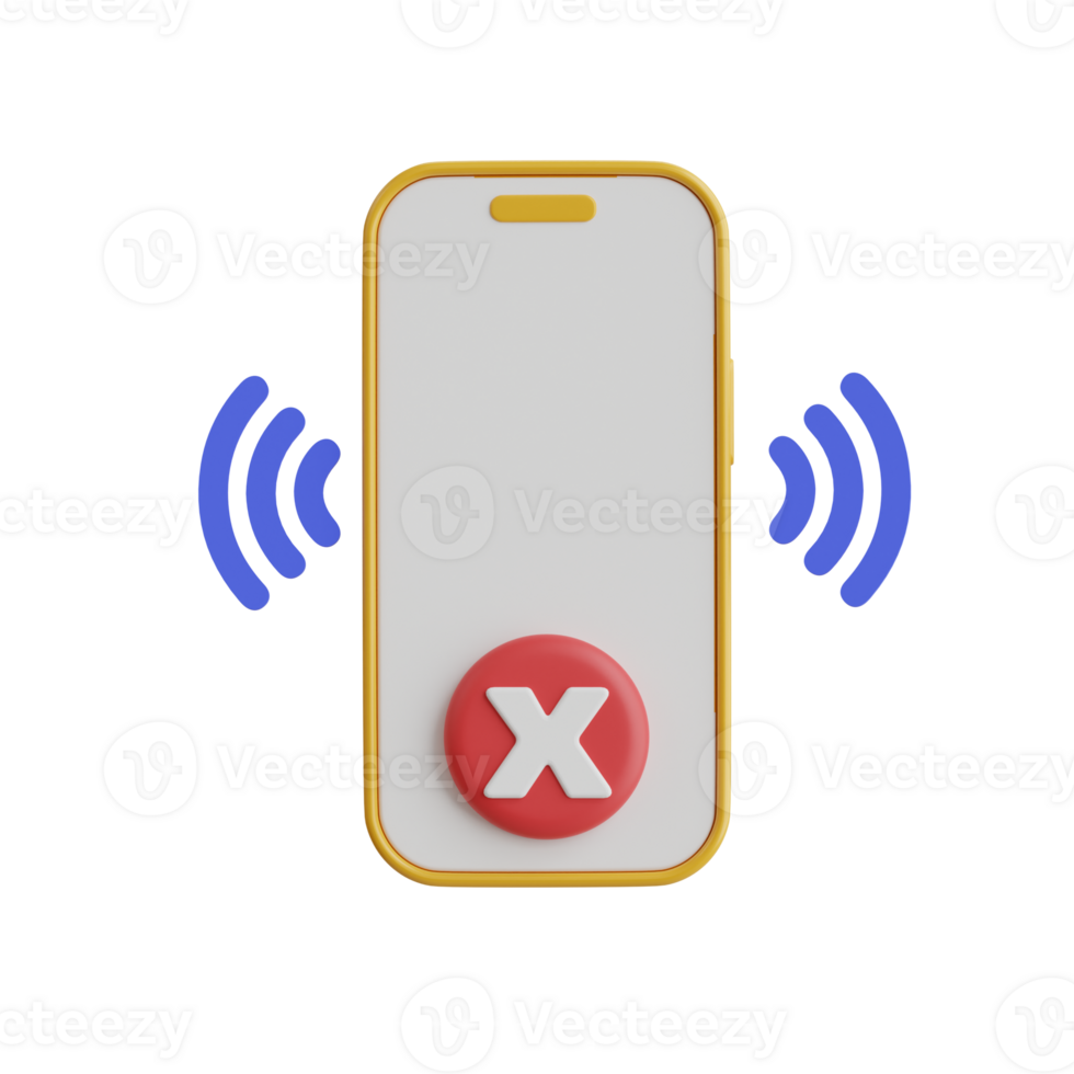 no cellphone 3D Icon Illustration png