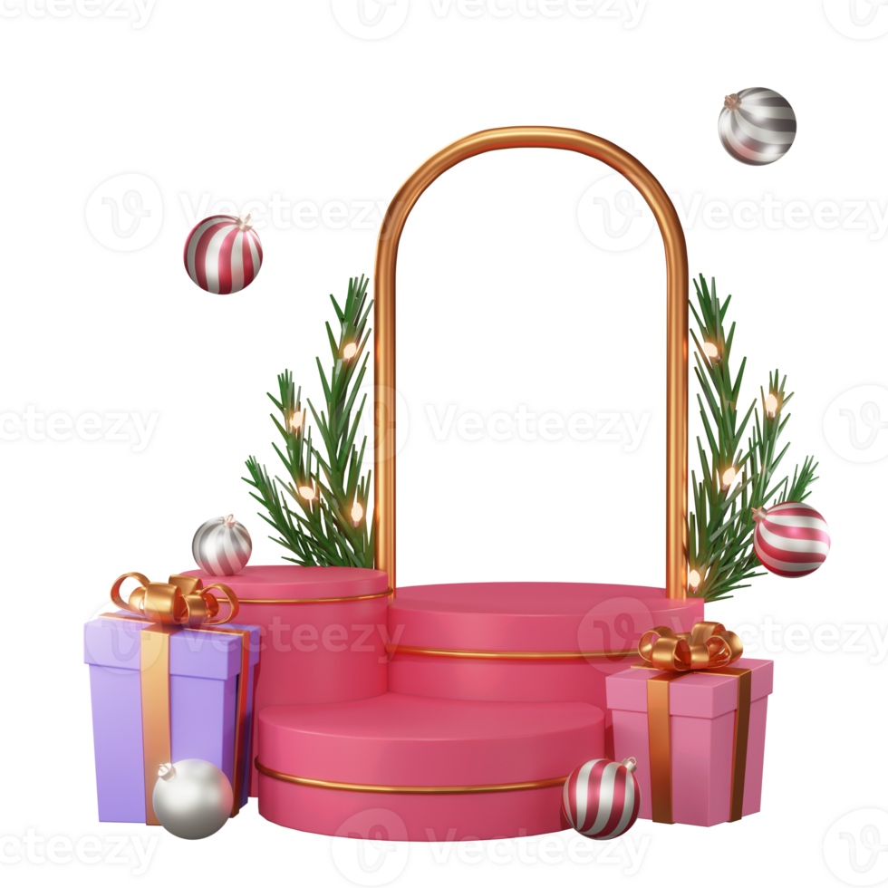 Podium christmas 3D Icon Illustration png