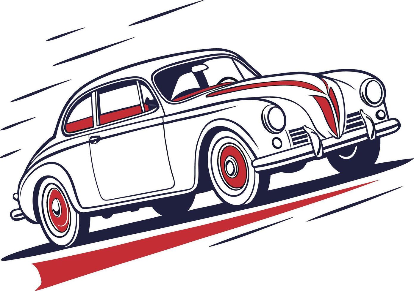 Stylized Convertible Sports Car vector