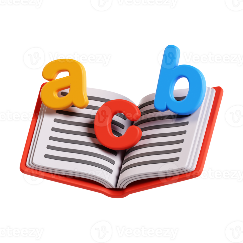 Reading Book 3D Illustration png