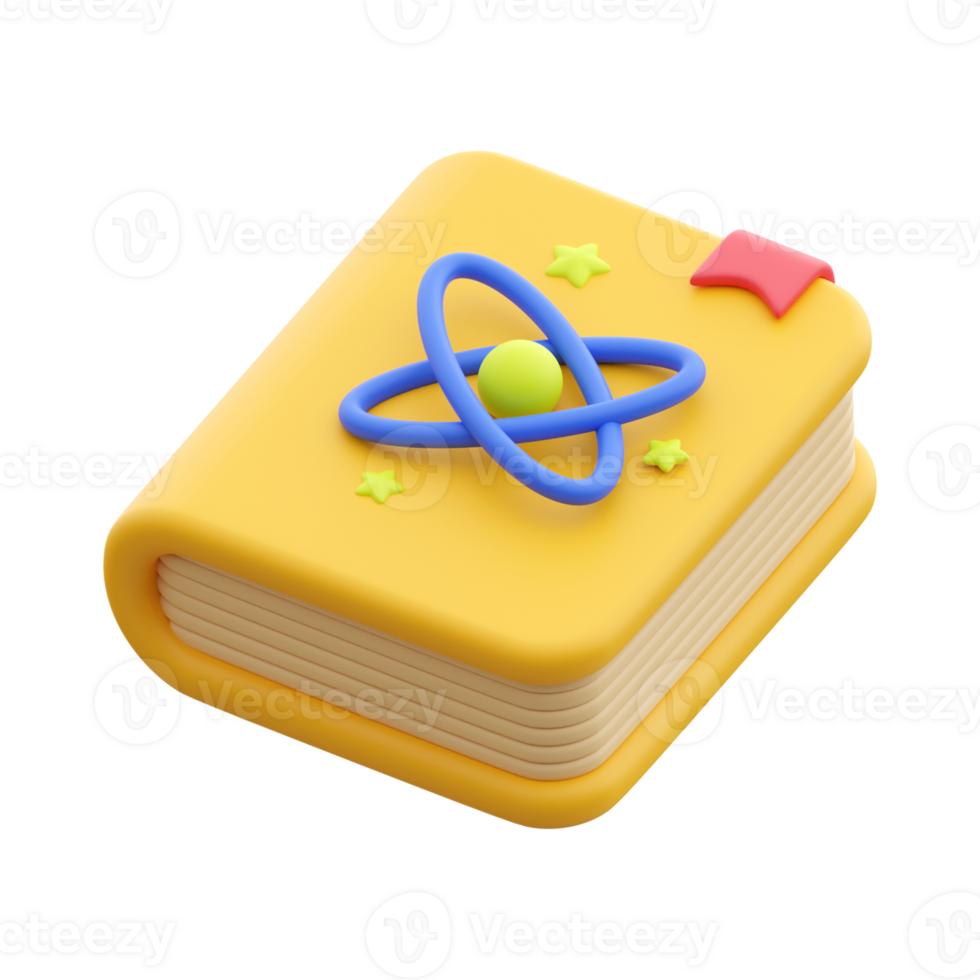 Science Book 3D Object Illustration png